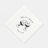 Custom Sparkling Cocktail Cheers Doodles Wedding Serviette (Ecke)