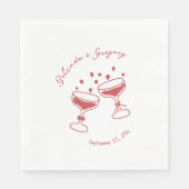 Custom Sparkling Cocktail Cheers Doodles Wedding Serviette (Vorderseite)