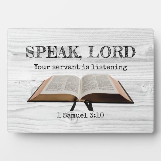 Custom SPEAK LORD Samuel Bible Rustikal Christlich Fotoplatte (Vorderseite)