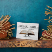 Custom SPEAK LORD Samuel Bible Rustikal Christlich Fotoplatte (Seite)