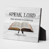 Custom SPEAK LORD Samuel Bible Rustikal Christlich Fotoplatte (Seite)