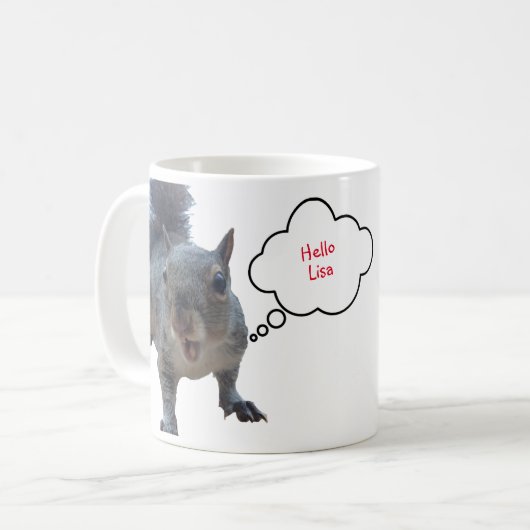Custom Speech Funny Squirrel Tasse (Vorderseite Links)