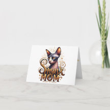 Custom Sphynx Cat Mama Glückwunsch Muttertagskarte