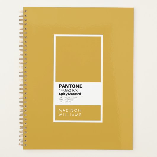 Custom Spicy Mustard Notebook | Personalisiert Planer (Vorderseite)