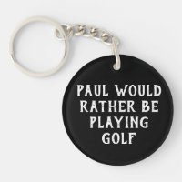 CUSTOM spielen eher Golf Schlüsselanhänger, Black