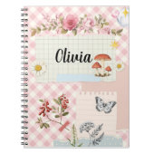 Custom Spiral Foto Notebook mit Pink Checkered & Notizblock (Vorderseite)