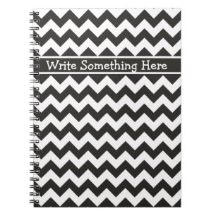 Custom Spiral Notebook Black and White Chevrons Notizblock