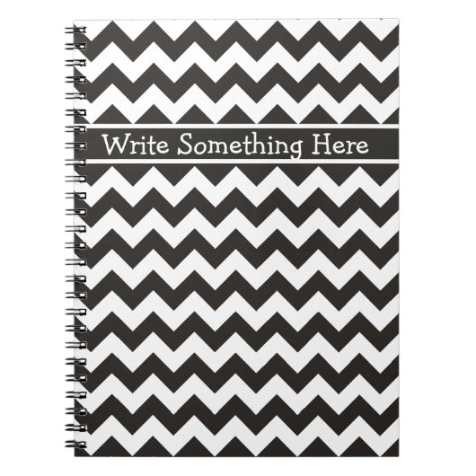 Custom Spiral Notebook Black and White Chevrons Notizblock (Vorderseite)