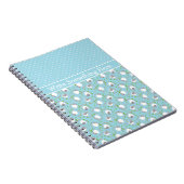Custom Spiral Notebook: Blau, Fun Sheep Muster Notizblock (Rechte Seite)