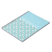 Custom Spiral Notebook: Blau, Fun Sheep Muster Notizblock (Linke Seite)