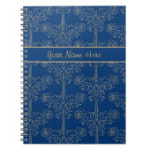 Custom Spiral Notebook, Blue, Gold-Effekt-Muster Notizblock (Vorderseite)