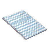Custom Spiral Notebook, Blue und White Chevrons Notizblock (Rechte Seite)