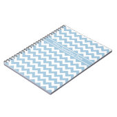 Custom Spiral Notebook, Blue und White Chevrons Notizblock (Linke Seite)