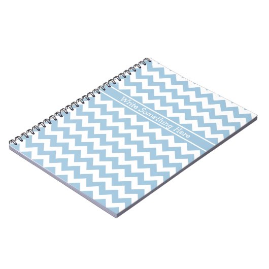 Custom Spiral Notebook, Blue und White Chevrons Notizblock (Linke Seite)