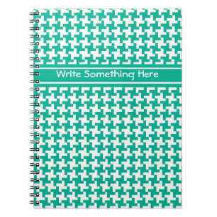 Custom Spiral Notebook, Emerald Dogzahnkahn Karo Notizblock