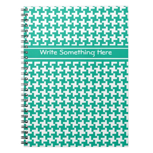 Custom Spiral Notebook, Emerald Dogzahnkahn Karo Notizblock (Vorderseite)