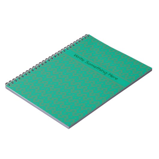 Custom Spiral Notebook, Emerald Green Geometric Notizblock (Linke Seite)