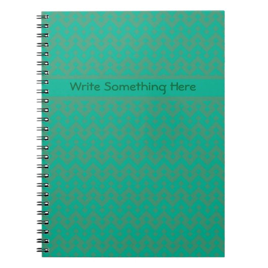 Custom Spiral Notebook, Emerald Green Geometric Notizblock (Vorderseite)