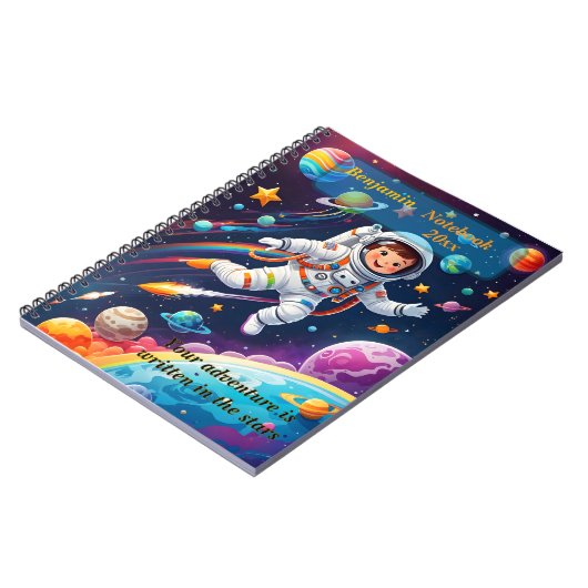 Custom Spiral Notebook for Kids - Space Theme "You Notizblock (Linke Seite)