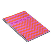 Custom Spiral Notebook Magenta und Orange Chevrons Notizblock (Rechte Seite)