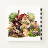 Custom Spiral Notebook | Niedliche Hexe und Fuchs Notizblock (Rückseite)