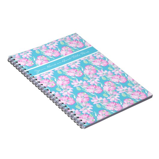 Custom Spiral Notebook oder Journal, Pink Roses Notizblock (Rechte Seite)