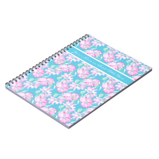 Custom Spiral Notebook oder Journal, Pink Roses Notizblock (Linke Seite)