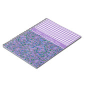 Custom Spiral Notebook, Violets und Karo Gingham Notizblock (Linke Seite)