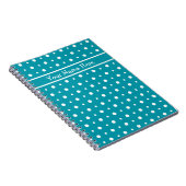 Custom Spiral Notebook, White Polka Dots auf Aquam Notizblock (Rechte Seite)