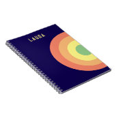 Custom Spiral Notebook-Ziel Regenbogen blau, peach Notizblock (Rechte Seite)
