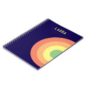 Custom Spiral Notebook-Ziel Regenbogen blau, peach Notizblock (Linke Seite)