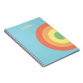 Custom Spiral Notebook-Ziel Regenbogen blau, peach Notizblock (Rechte Seite)