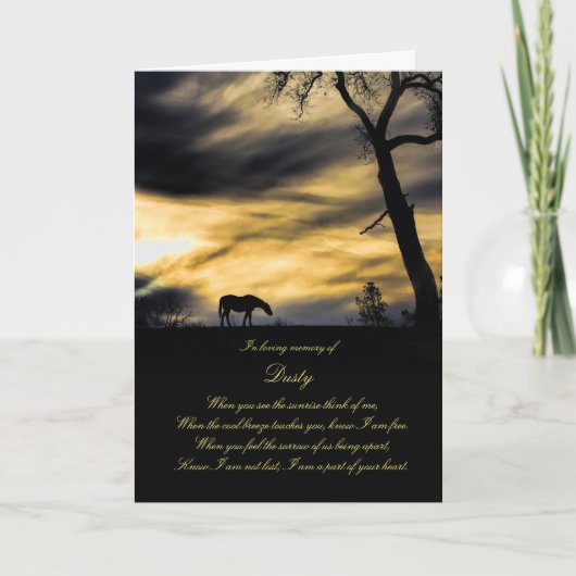 Custom Spiritual Horse Sympathy Card Karte (Vorderseite)