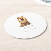 Custom Spitz Pet Wedding Runder Pappuntersetzer (Angewinkelt)