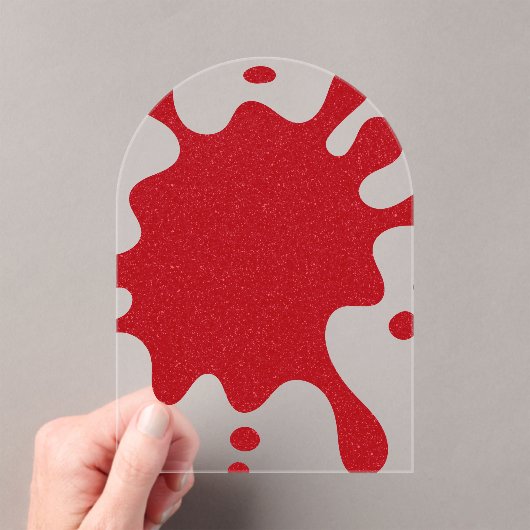 Custom Splash Tomato Red Clear Acrylic Invitation Acryleinladungen (Insitu (Handheld))