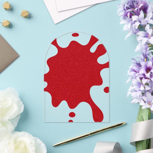 Custom Splash Tomato Red Clear Acrylic Invitation Acryleinladungen (Insitu (Hochzeit))