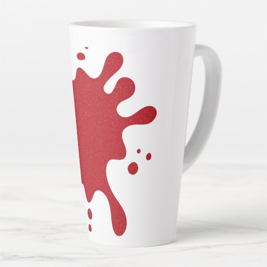 Custom Splash Tomato Red Latte Mug Milchtasse (Rechte Ecke)