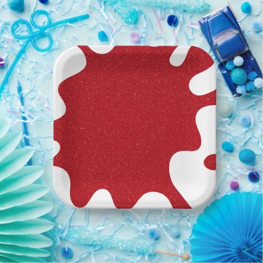 Custom Splash Tomato Red Square Papierplatte Pappteller (Party)