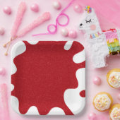 Custom Splash Tomato Red Square Papierplatte Pappteller (Party)
