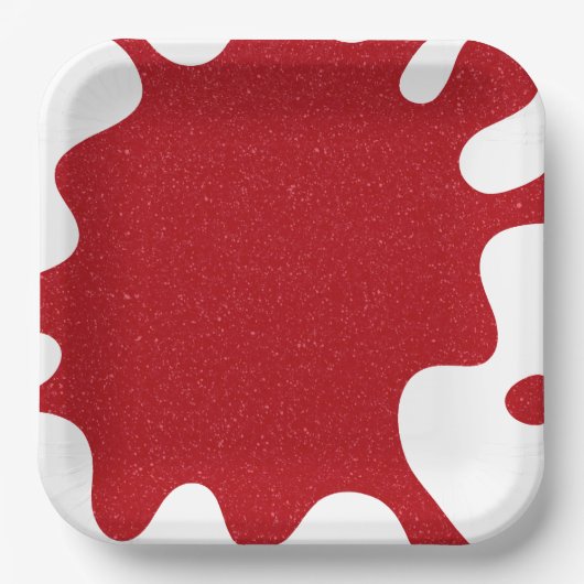 Custom Splash Tomato Red Square Papierplatte Pappteller (Vorderseite)