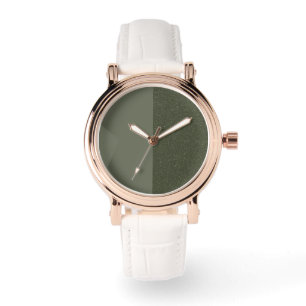 Custom Split Moss Green Rose-Gold eWatch Armbanduhr