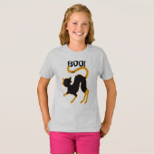 Custom Spookoky Black Cat Boo Halloween Shirt Kind (Vorne ganz)