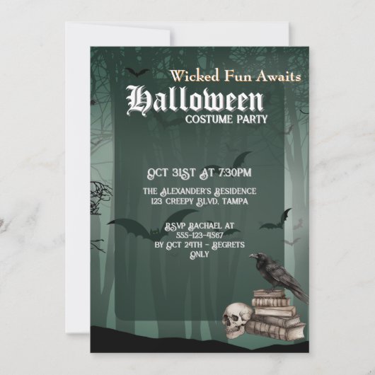 Custom Spookoky Halloween Kostüm Party Einladung (Vorderseite)