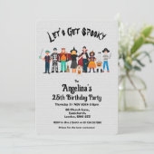 Custom Spookosh Halloween Geburtstagskleidung Part Einladung (Stehend Vorderseite)