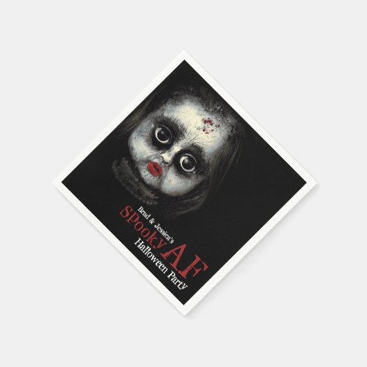 Custom Spooky AF Halloween Party  Serviette (Ecke)