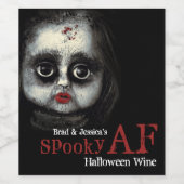 Custom Spooky AF Halloween Party  Weinetikett (Einzelnes Label)