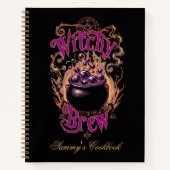 Custom Spooky Halloween Black Cauldron Hexenbraun Notizblock (Vorderseite)