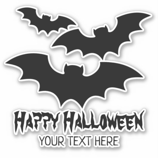 Custom spooky Halloween schwarzen Fledermäuse Viny Aufkleber (Vorderseite)