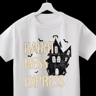 Custom Spooky "Haunt Mess Express" Halloween Tri-Blend Shirt