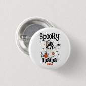 Custom Spooky Mama Halloween - Geist, Katze, Pumpk Button (Vorne & Hinten)